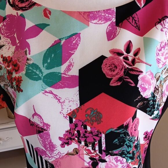 Bisou Bisou by Michele Bonbot Colorblock Dress. Abstract,  Colorblock,  Pencil - Picture 4 of 12